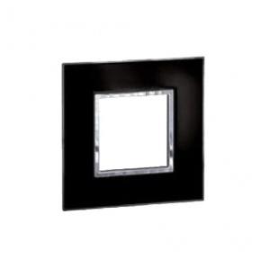 Legrand Arteor Mirror Black Cover Plate With Frame, 2 M, 5757 13